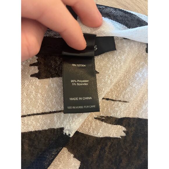 Ali Miles Abstract Print Lightweight Roll Tab Sleeve Cardigan Size 2X Lagenlook - Picture 6 of 9